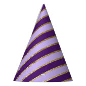 Chapeaux De Fètes Bandes d'huile violette et or fête d'anniversaire (Gauche)