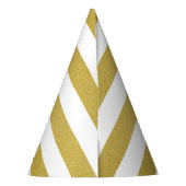 Chapeaux De Fètes Bandes d'or, Blancs, Motif rayé (Dos)