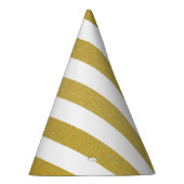 Chapeaux De Fètes Bandes d'or, Blancs, Motif rayé (Droite)