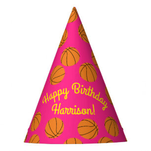 Chapeaux De Fètes Basket-ball rose fête d'anniversaire