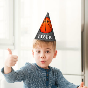 Chapeaux De Fètes Basketball Ball Chalkboard Nom Anniversaire