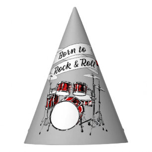 Chapeaux De Fètes Batterie Née à Rock & Roll Drummer Musicien Rocker
