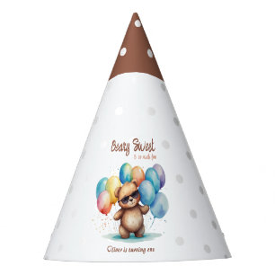 Chapeaux De Fètes Beary Sweet Teddy ours portant lunettes et ballon