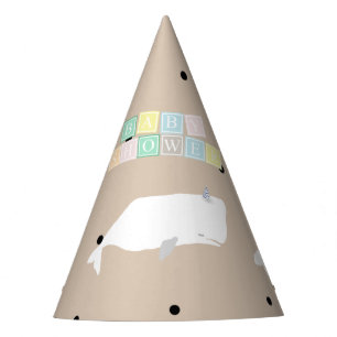 Chapeaux De Fètes Beau Baby shower baleine blanche Beige neutre