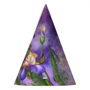 Chapeaux De Fètes Beautiful Purple Iris Flower Migned Art