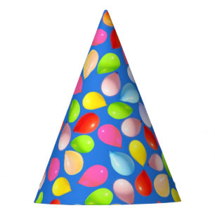 Chapeaux De Fètes Beaux ballons multicolores sur fond bleu ciel