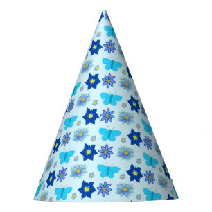 Chapeaux De Fètes Bébé bleu Papillons et fleurs à motifs