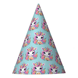 Chapeaux De Fètes Bébé magique licorne avec fleurs