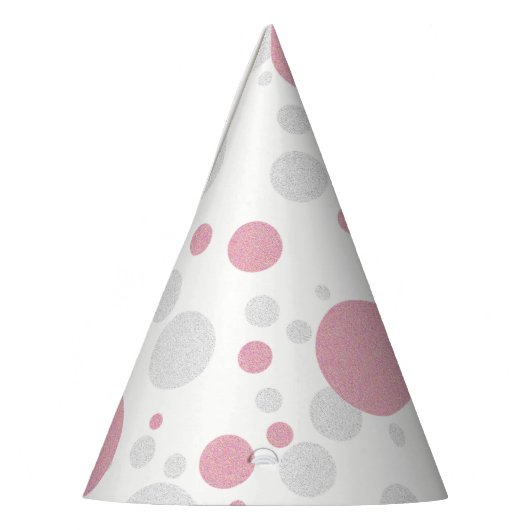 Chapeaux De Fètes BÉBÉ Pink & Silver Polka Dot Couture (Gauche)