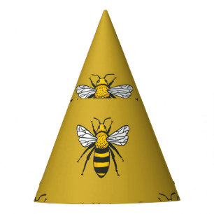 Chapeaux De Fètes Bee Haven : Motif jaune Vintage