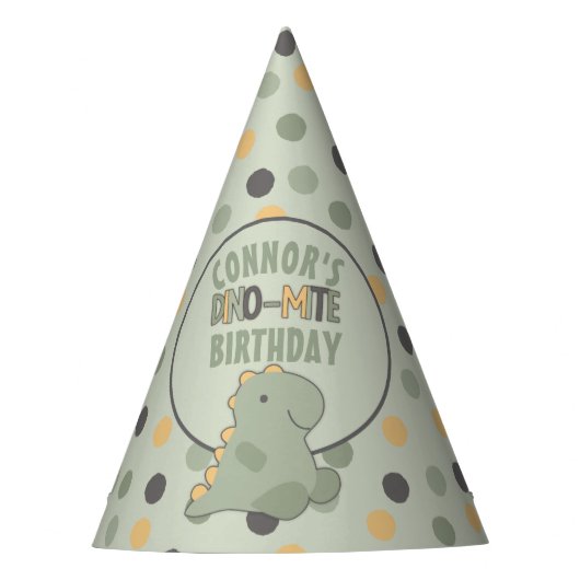 Chapeaux De Fètes Belle Dinosaure Vert Fête d'Anniversaire des jeune (Devant)