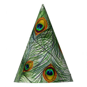 Chapeaux De Fètes Belle plume verte de paon
