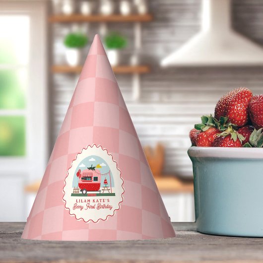Chapeaux De Fètes Berry 1er Birthday Strawberry Camper Checper