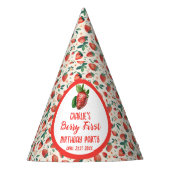 Chapeaux De Fètes Berry First Strawberry Girl 1er anniversaire fête (Devant)