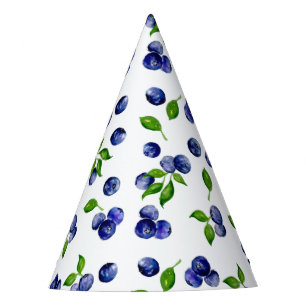 Chapeaux De Fètes Berry Sweet Anniversaire Blueberries Aquarelle Cut