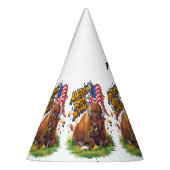 Chapeaux De Fètes Bison avec drapeau américain dans l'herbe (Gauche)