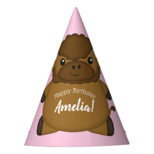 Chapeaux De Fètes Bison Buffalo fête d'anniversaire rose