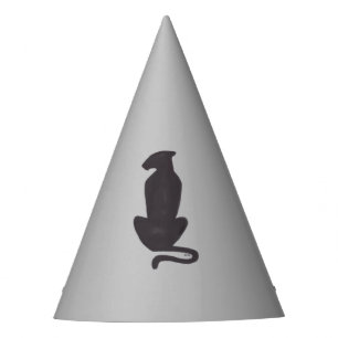 Chapeaux De Fètes Black Cat Silhouette gris casquettes