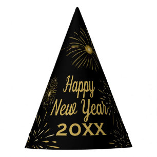 Chapeaux De Fètes Black Gold 2023 New Year's Eve Party Hat