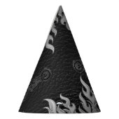 Chapeaux De Fètes Black Leather Silver Chrome Motorcycle Party (Gauche)