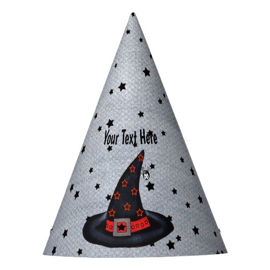 Chapeaux De Fètes Black Witch Casquette Argent Buckle mignon Spider  (Devant)