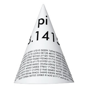 Chapeaux De Fètes blanc de noir de jour du pi= 3,14159 pi d'amour de