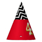 Chapeaux De Fètes Blanc rouge de noir d'or de quarantième (Gauche)