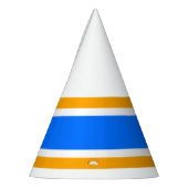 Chapeaux De Fètes Bleu Bleu Jaune Orange Rayures De Course Sur Blanc (Gauche)