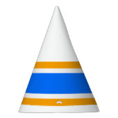 Chapeaux De Fètes Bleu Bleu Jaune Orange Rayures De Course Sur Blanc (Droite)