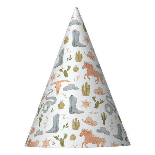 Chapeaux De Fètes Bleu Cowboy Occidental Anniversaire (Devant)