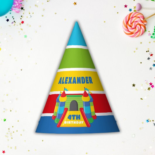 Chapeaux De Fètes Bleu et rouge Bounce maison, jouer et sauter