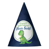 Chapeaux De Fètes Bleu et Vert Dinosaur Boy Anniversaire (Devant)