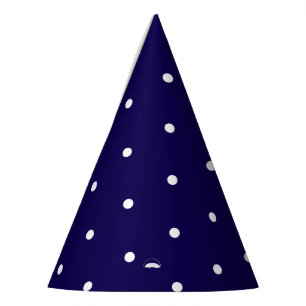Chapeaux De Fètes Bleu foncé avec style point blanc