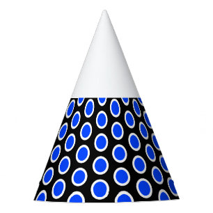 Chapeaux De Fètes Bleu Royal Bleu Blanc Noir Motif géométrique