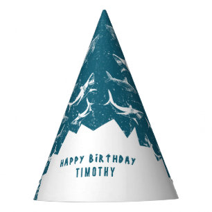 Chapeaux De Fètes Bleu Shark Boys fête d'anniversaire