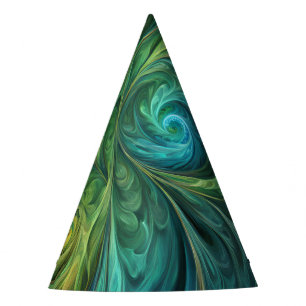 Chapeaux De Fètes Bleu vert AI Motif fractal