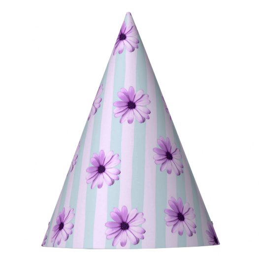 Chapeaux De Fètes blue and purple striped daisy pattern (Devant)