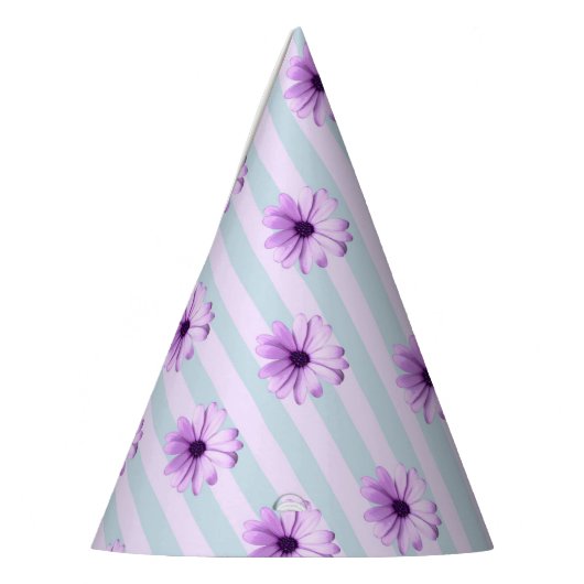 Chapeaux De Fètes blue and purple striped daisy pattern (Gauche)