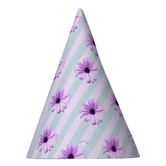Chapeaux De Fètes blue and purple striped daisy pattern (Droite)