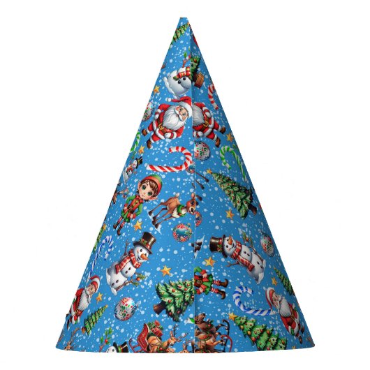 Chapeaux De Fètes Blue Background Christmas Decorative Pattern (Dos)