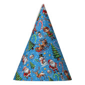 Chapeaux De Fètes Blue Background Christmas Decorative Pattern (Gauche)