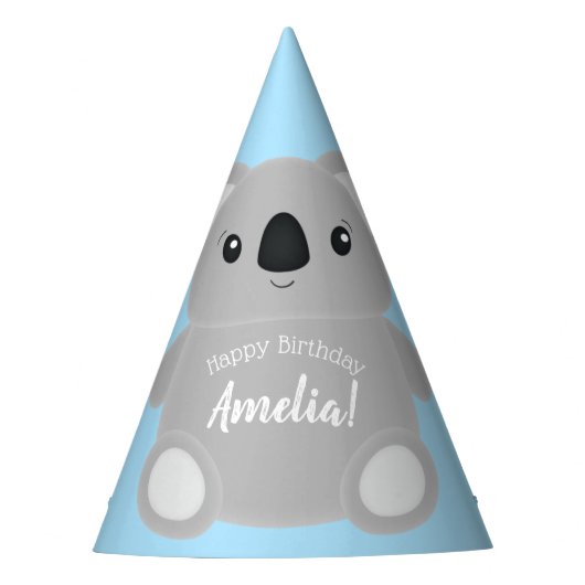 Chapeaux De Fètes Blue Koala Bear fête d'anniversaire (Devant)