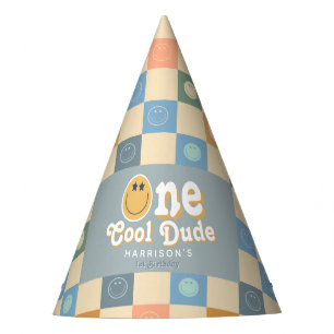 Chapeaux De Fètes Blue One Cool Dude Boys 1er Anniversaire Sourire