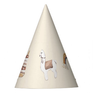 Chapeaux De Fètes Boho Baby Aquarelle Rainbow Lama Casquette
