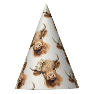 Chapeaux De Fètes Boho Highland Cow Enfants Anniversaire