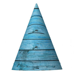 Chapeaux De Fètes Bois bleu naturel, arrière - plan texturé.