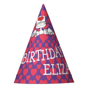 Chapeaux De Fètes BONJOUR D'ANNIVERSAIRE Violet "Fée du coeur"© Cust
