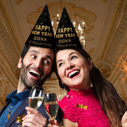 Chapeaux De Fètes Bonne année Gold Stars & Sparkles