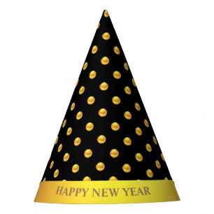 Chapeaux De Fètes Bonne Année & Points de Polka Dorés