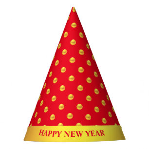 Chapeaux De Fètes Bonne Année & Points de Polka Dorés